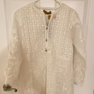 Sana Safinaz White Pakistani Kurta XS